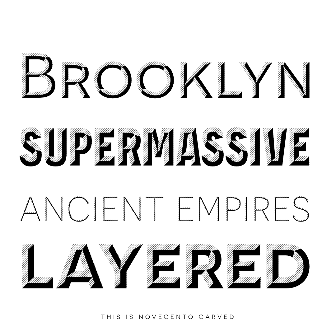 decorative carved display typeface for logos and titles