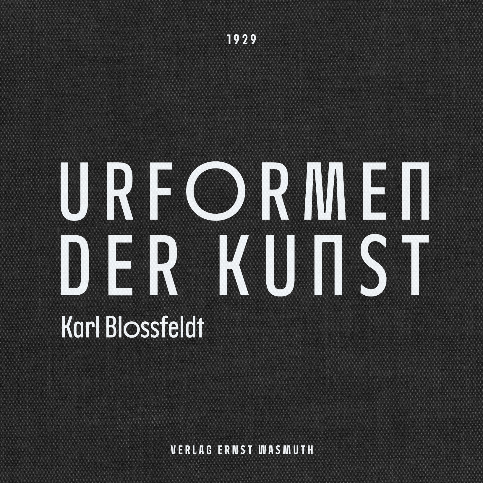 Demo Nerissimo font in use: imaged cover of the book Urformen der kunst, Karl Blossfeldt, 1929 