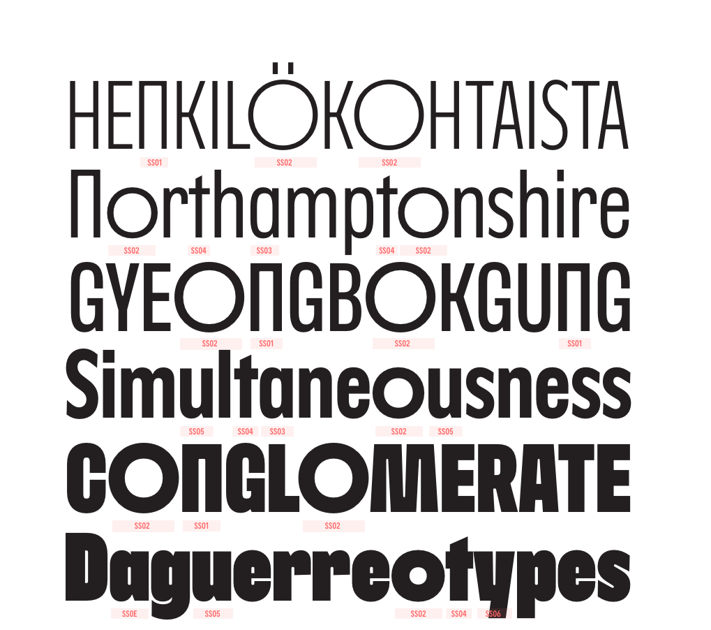 specimen alternate letter shapes for a super cool style.